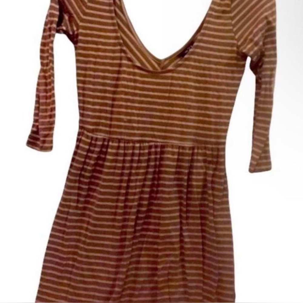 💕3/$30💕 Striped Brown Mini Dress Rue 21 Size Small